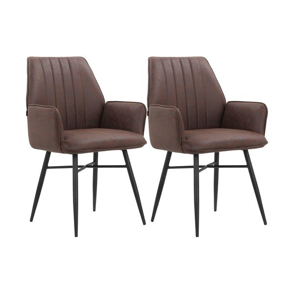 Smeđe podstavljene blagovaonske stolice u setu 2 kom Anzo – Støraa-image-4