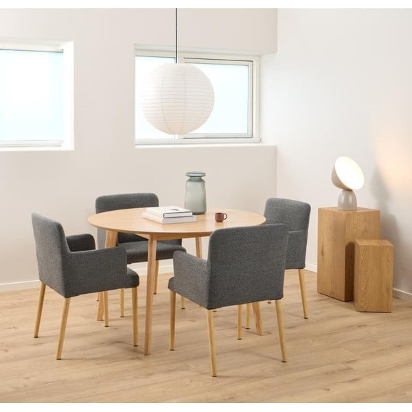 Siva podstavljena blagovaonska stolica s naslonima za ruke Zoe – Actona-image-1