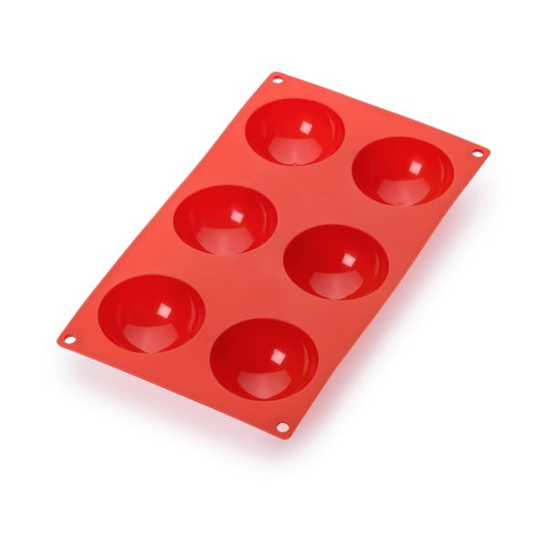 Crveni silikonski kalup za 6 mini kolača Lékué
