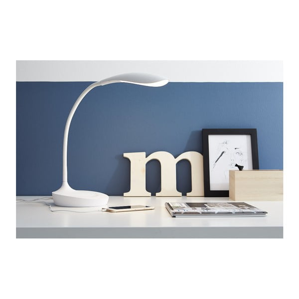 Bijela stolna svjetiljka s USB priključkom Markslöjd Swan-image-1