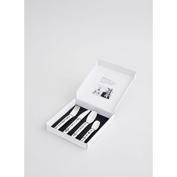 4-dijelni set bijelog dječjeg pribora za jelo Design Letters-image-1