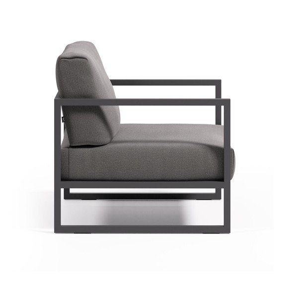 Tamno siva metalna vrtna fotelja Comova – Kave Home-image-1