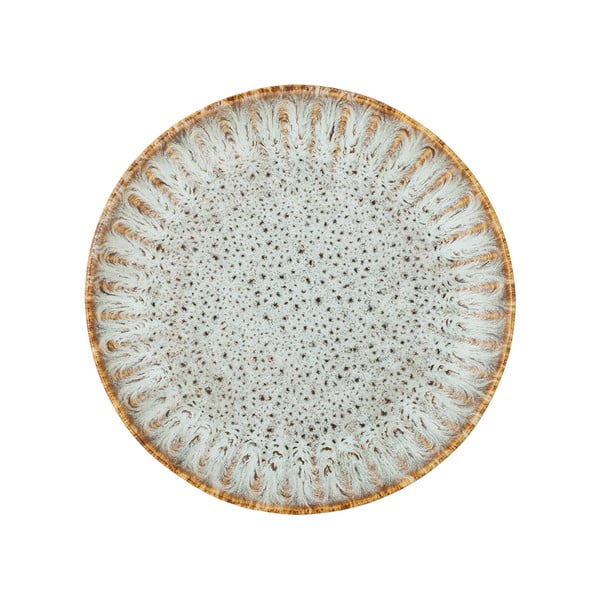 Plavi/bež tanjur za serviranje od kamenine ø 17 cm Fleur – Bloomingville