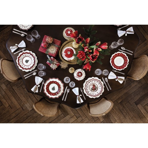 Bijelo-crveni porculanski božićni tanjur Toy's Delight Villeroy & Boch, Ø 24 cm-image-3