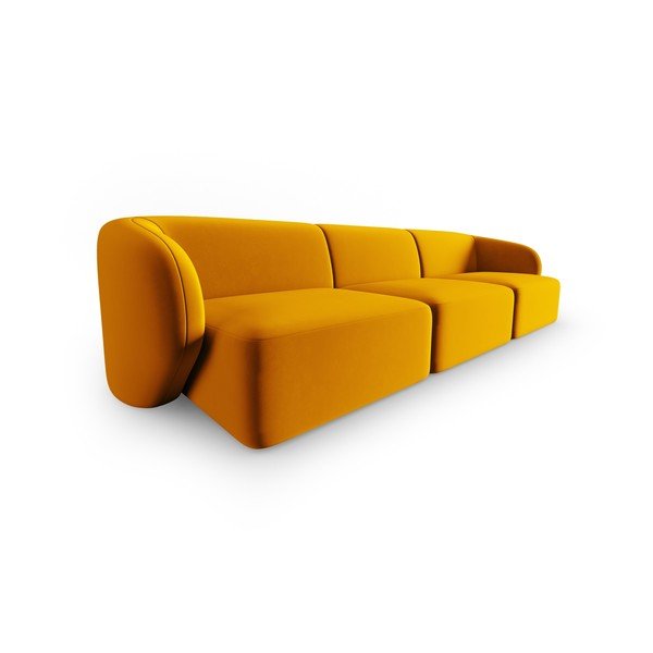 Senf žuta baršunasti sofa 266 cm Paolo – Milo Casa-image-2