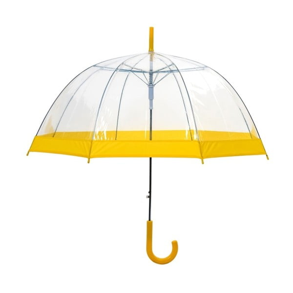 Prozirni štapićasti kišobran sa žutim detaljima Ambiance Birdcage Border, ⌀ 85 cm