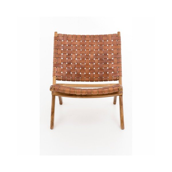 Sklopiva stolica od tikovine i goveđe kože WOOX LIVING Ruth-image-1