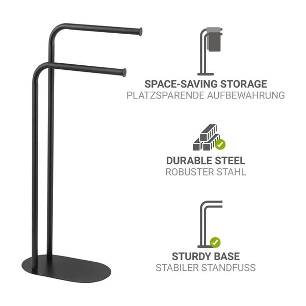 Crni željezan držač za ručnike Levante – Wenko-image-4