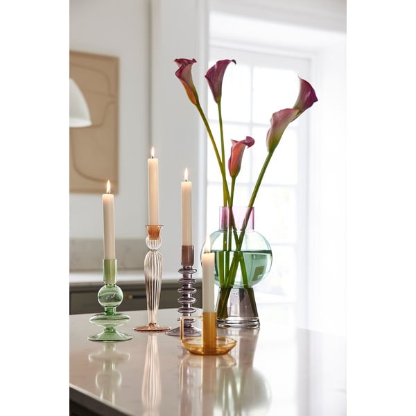 Ružičasti stakleni svijećnjak Bahne & CO-image-4