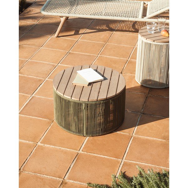 Okrugao vrtni stolić za kavu s pločom stola od bagrema ø 60 cm Dandara – Kave Home-image-1