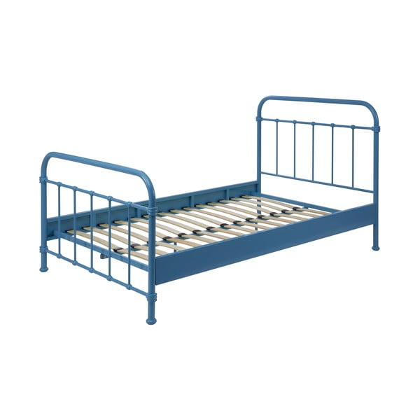Plavi metalni dječji krevet Vipack New York, 120 x 200 cm