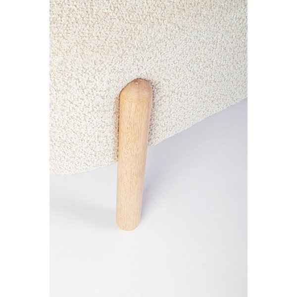 Krem podstavljena klupa od bouclé tkanine Dayla – Bizzotto-image-1