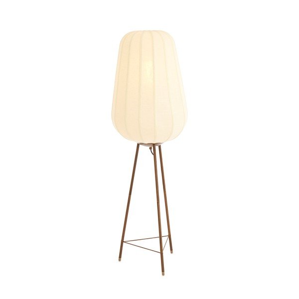 Bijela stojeća svjetiljka s tekstilnim sjenilom (visina 133 cm) Bibury – Light & Living-image-1