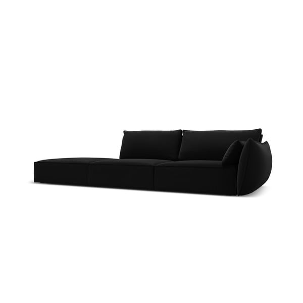 Crna baršunasta sofa s desnim kutom 264 cm Vanda – Mazzini Sofas-image-2