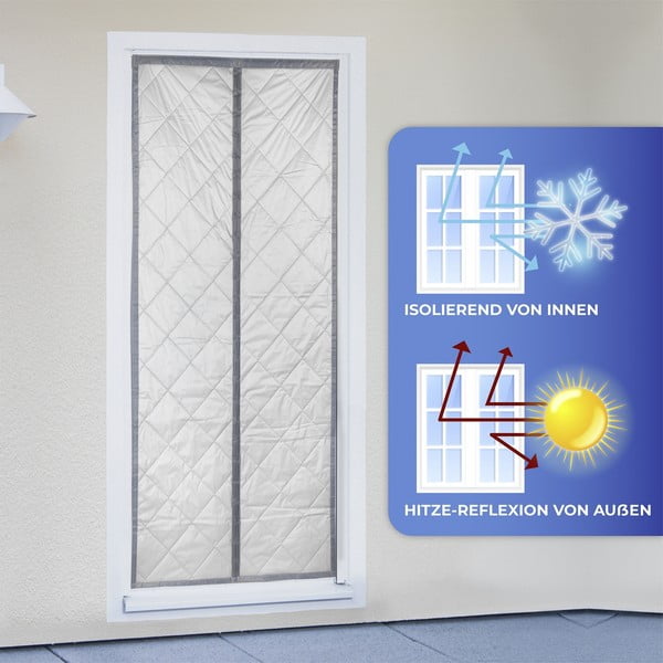 Siva/u srebrnoj boji termo izolacijska zavjesa za vrata 90x200 cm – Maximex-image-4