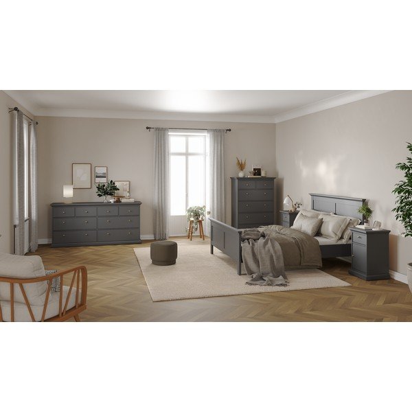 Sivi bračni krevet 140x200 cm Paris – Tvilum-image-1