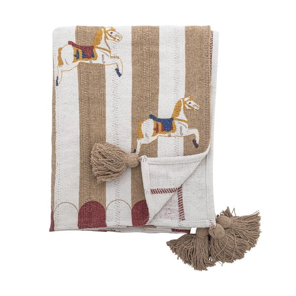 Bijela/smeđa deka 130x160 cm Merry-go-round – Bloomingville