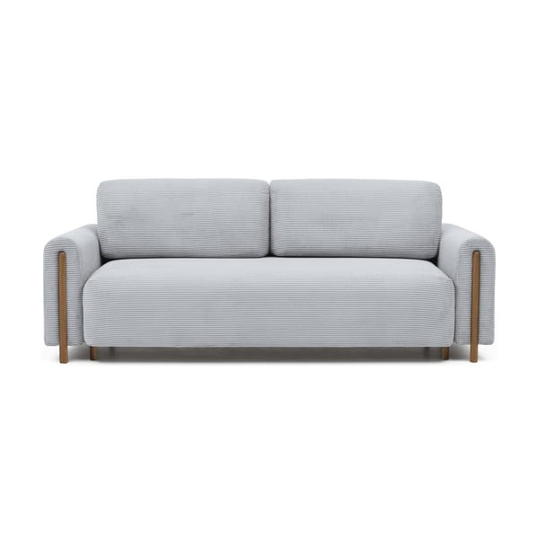 Siva sklopiva/s prostorom za odlaganje sofa od samta 244 cm Arcadova – ELTAP