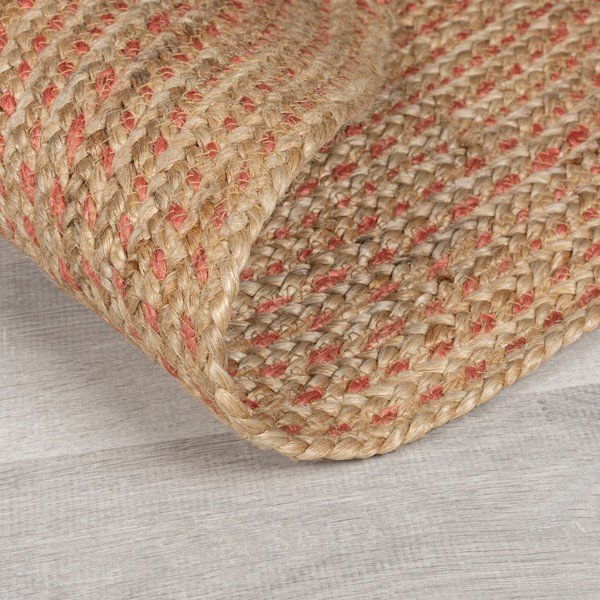 Okrugao tepih juten u boji lososa/u prirodnoj boji ø 133 cm Capri – Flair Rugs-image-3