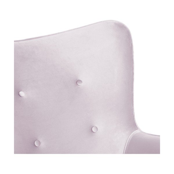 Lavanda ljubičasta fotelja i tabure s podnožjem u prirodnoj boji Vivonita Cora Velvet-image-4