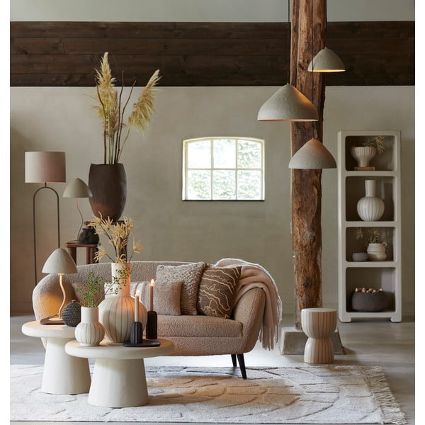 Bež okrugao stolić za kavu ø 60 cm Kulona – Light & Living-image-1