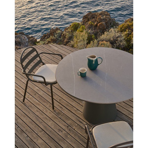 Okrugao vrtni stol s keramičkom daskom ø 120 cm Tudons – Kave Home-image-1