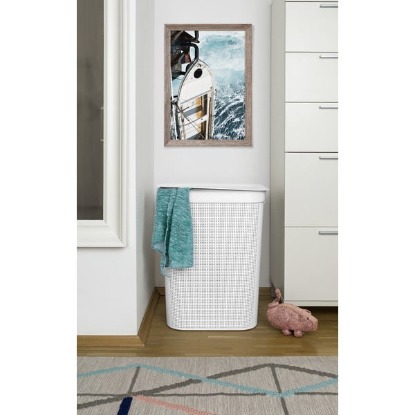 Bijela plastična košara za rublje 50 l Brisen - Rotho-image-1