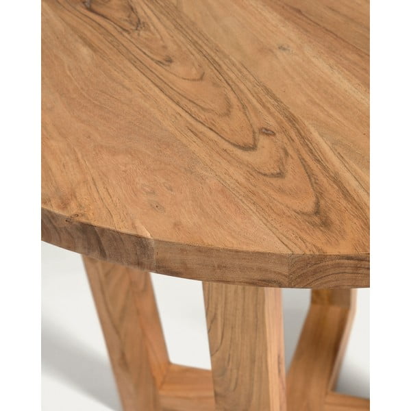 Okrugli blagovaonski stol od masivnog bagrema u prirodnoj boji ø 90 cm Nahla – Kave Home-image-4