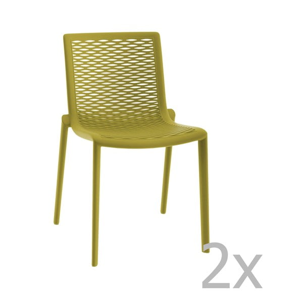 Set od 2 zelene vrtne blagovaonske stolice Resol Net-Kat