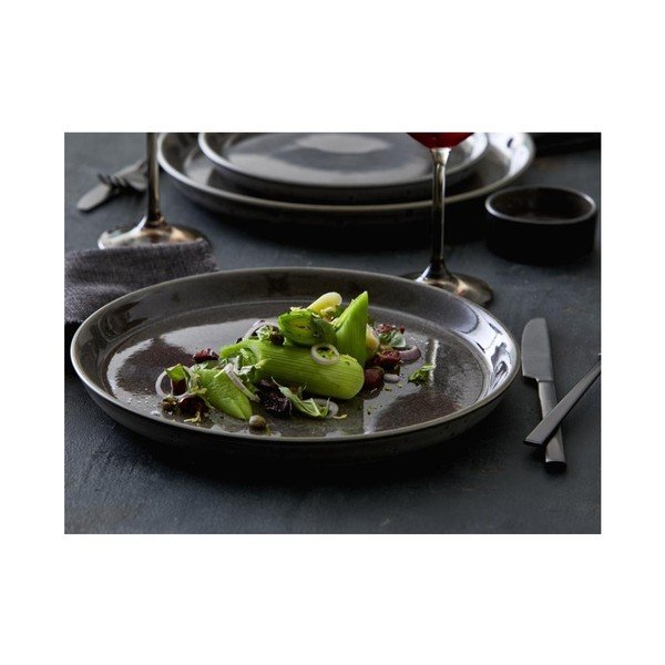Crni desertni tanjur od kamenine ø 21 cm Gastro Grey/Grey – Bitz-image-2