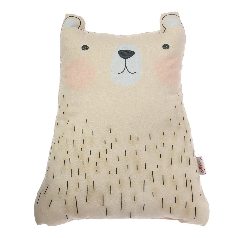 Smeđi pamučni dječji jastuk Mike & Co. NEW YORK Pillow Toy Bear Cute, 22 x 30 cm