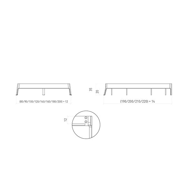 Bračni krevet od punog hrasta 140x200 cm u prirodnoj boji Twig – The Beds-image-4