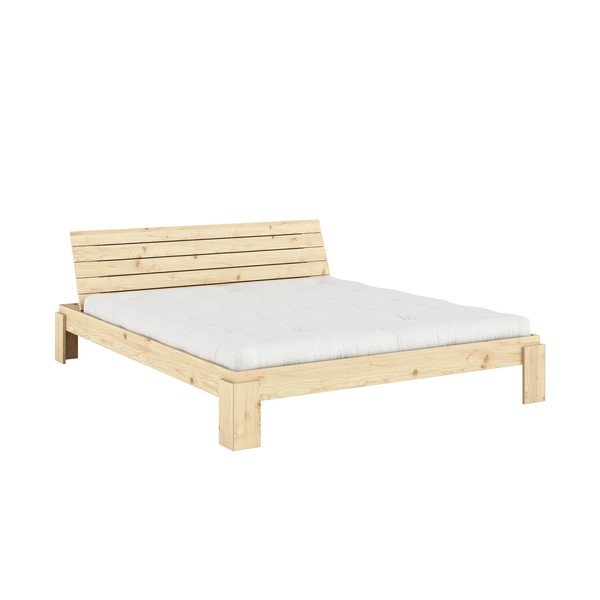 Bračni krevet od masivnog bora s podnicom 180x200 cm u prirodnoj boji Layers – Karup Design-image-3