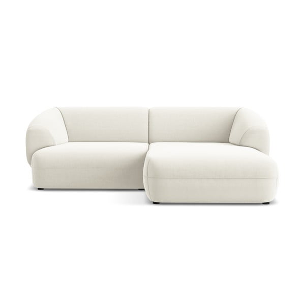 Bijela baršunasti kutna garnitura (s desnim kutom) Moana – Makamii