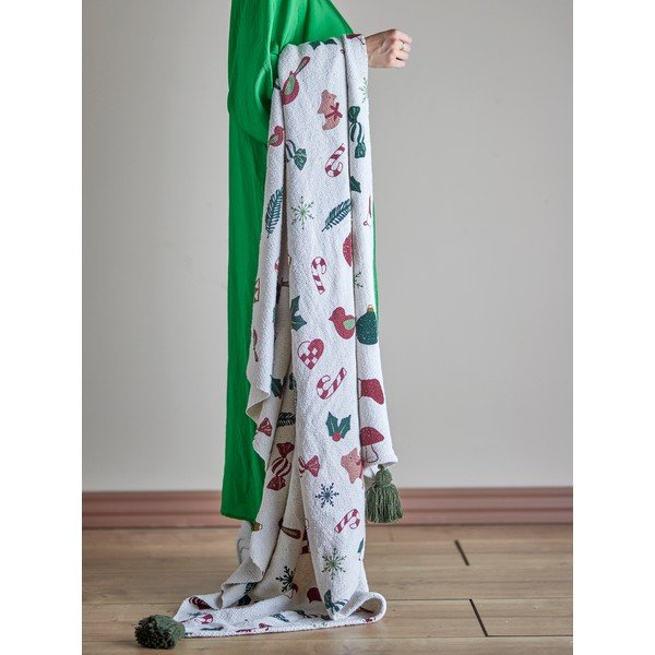 Bijela deka s božićnim motivom 130x160 cm Yule – Bloomingville-image-1