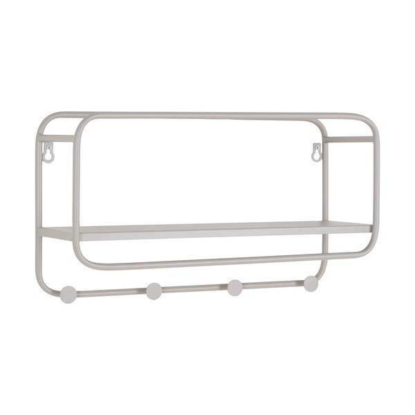 Svijetlo siva metalna zidna vješalica s policom Feira – House Nordic-image-2