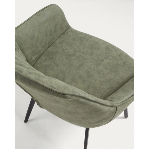 Kaki zelene blagovaonske stolice u setu 2 kom od umjetne kože Amira – Kave Home-image-1