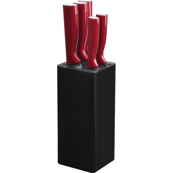 Set od 5 crnih i crvenih Jean Dubost kuhinjskih noževa