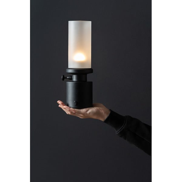 Crna LED stolna lampa s mogućnosti zatamnjivanja s metalnim sjenilom/sa staklenim sjenilom (visina 29,5 cm) Camp – Leitmotiv-image-1