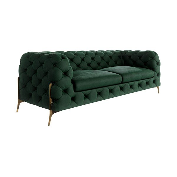 Tamno zelena baršunasti sofa 225 cm Chelsea Bis – Ropez-image-2