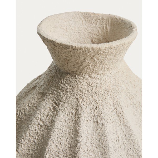 Krem ručno izrađena/visoka vaza od papier-mâché (visina 46,5 cm) Arquena – Kave Home-image-4