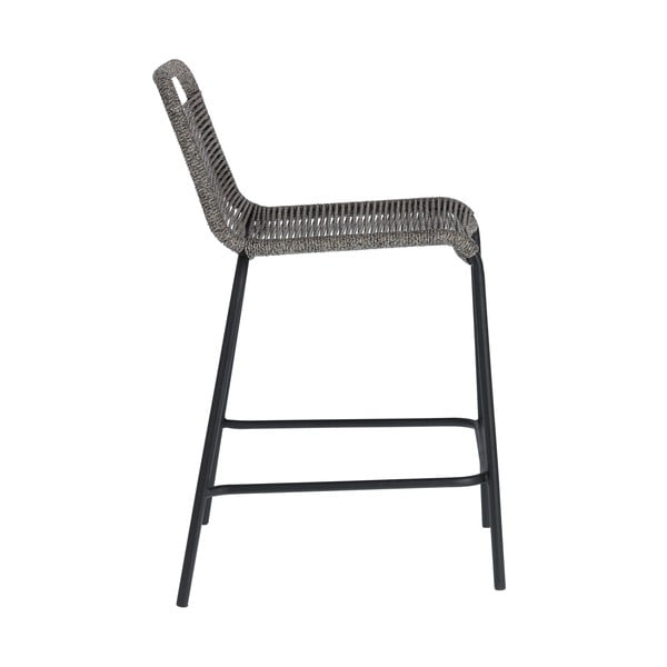 Siva barska stolica čelične konstrukcije Kave Home Glenville, visina 62 cm-image-2