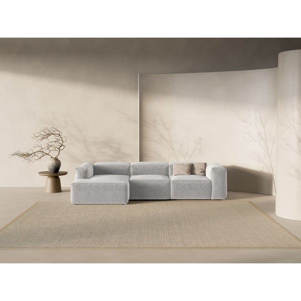 Svijetlo siva kutna garnitura (s lijevim kutom/s ležaljkom) Bergamo – Cosmopolitan Design-image-1