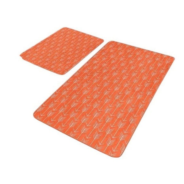 Od samta kupaonske prostirke u setu 2 kom boja terakote 60x100 cm – Mila Home