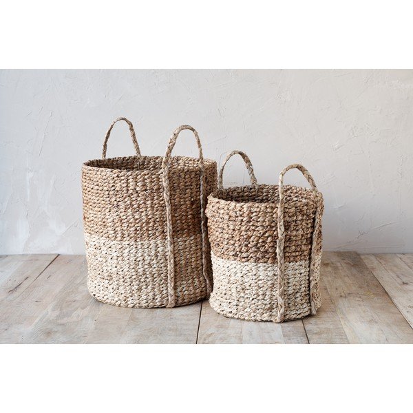 Košarica za skladištenje od tokazelky i kukuruzni listovi nomi, Ø 40 cm-image-1