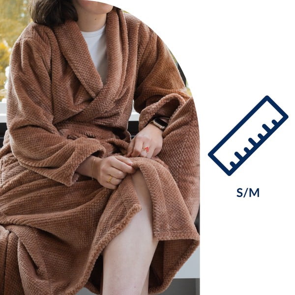 Smeđi kućni ogrtač od mikropliša S/M Pippa – Tiseco Home Studio-image-4