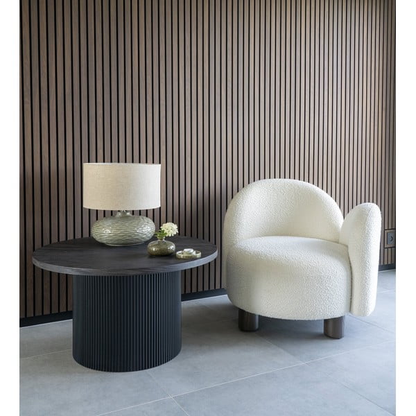 Tamno smeđi okrugao stolić za kavu u dekoru topole ø 80 cm Boavista – House Nordic-image-1