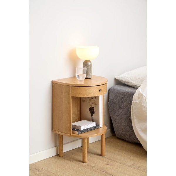 Noćni ormarić u dekoru hrasta u svijetloj prirodnoj boji Paron – Actona-image-1