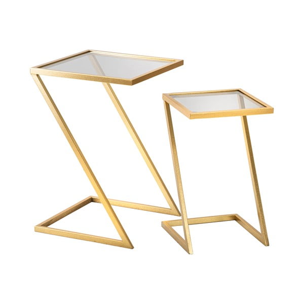 Pomoćni stolići u setu 2 kom sa staklenom pločom stola 40x40 cm Zet – Mauro Ferretti-image-2
