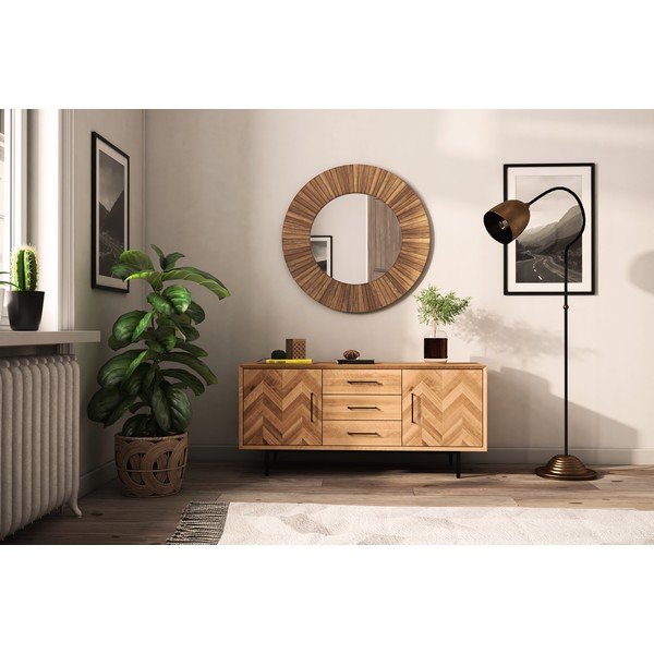 Niska komoda od hrastovine u prirodnoj boji 144x65 cm Abies - The Beds-image-4